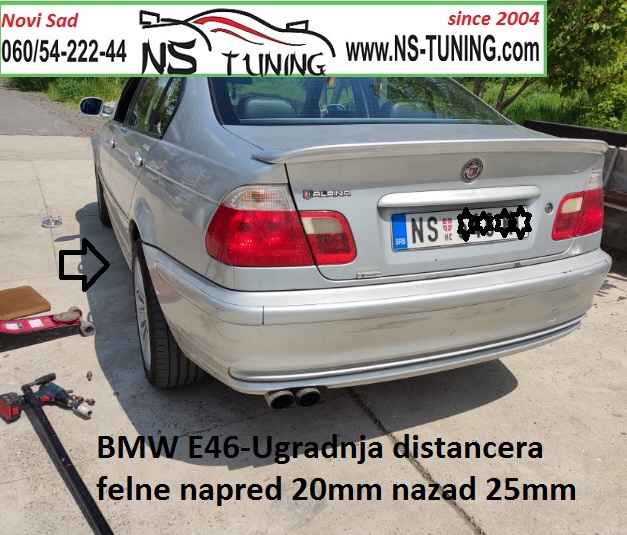 distanceri bmw e46 5x120 15mm 20mm 25mm 30mm novi sad ns tuning ugradnja produzeni srafovi 12x1.5
